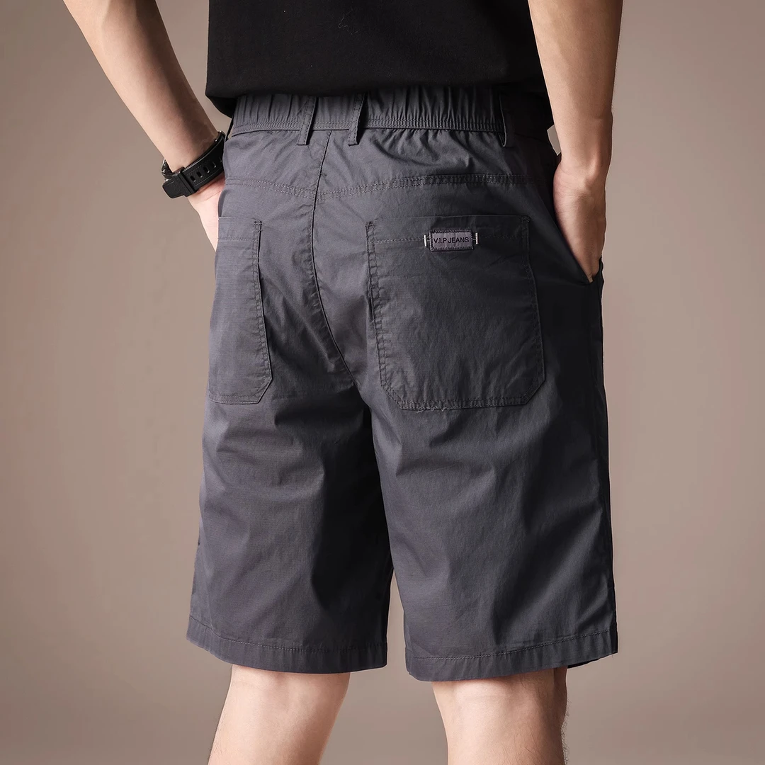 Cebrodz轻薄休闲五分男士短裤夏季新款冰丝弹力直筒纯色百搭中裤