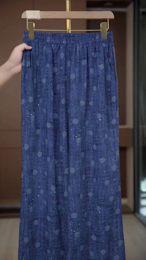 若桐影|夏季新中式透气百搭阔腿裤休闲风垂坠感休闲裤女KZ0173
