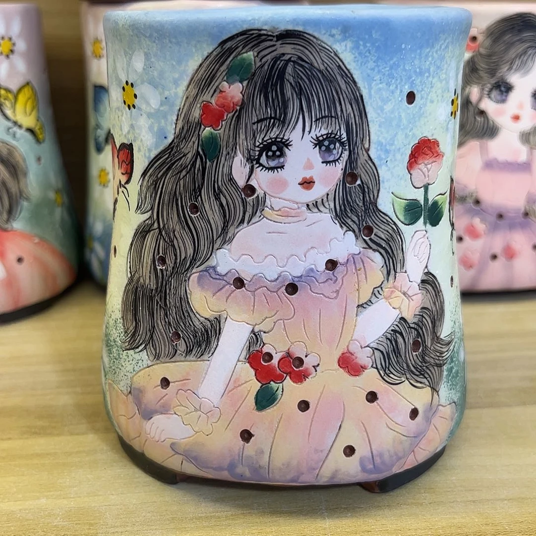 景德镇陶瓷花盆口10高13.5