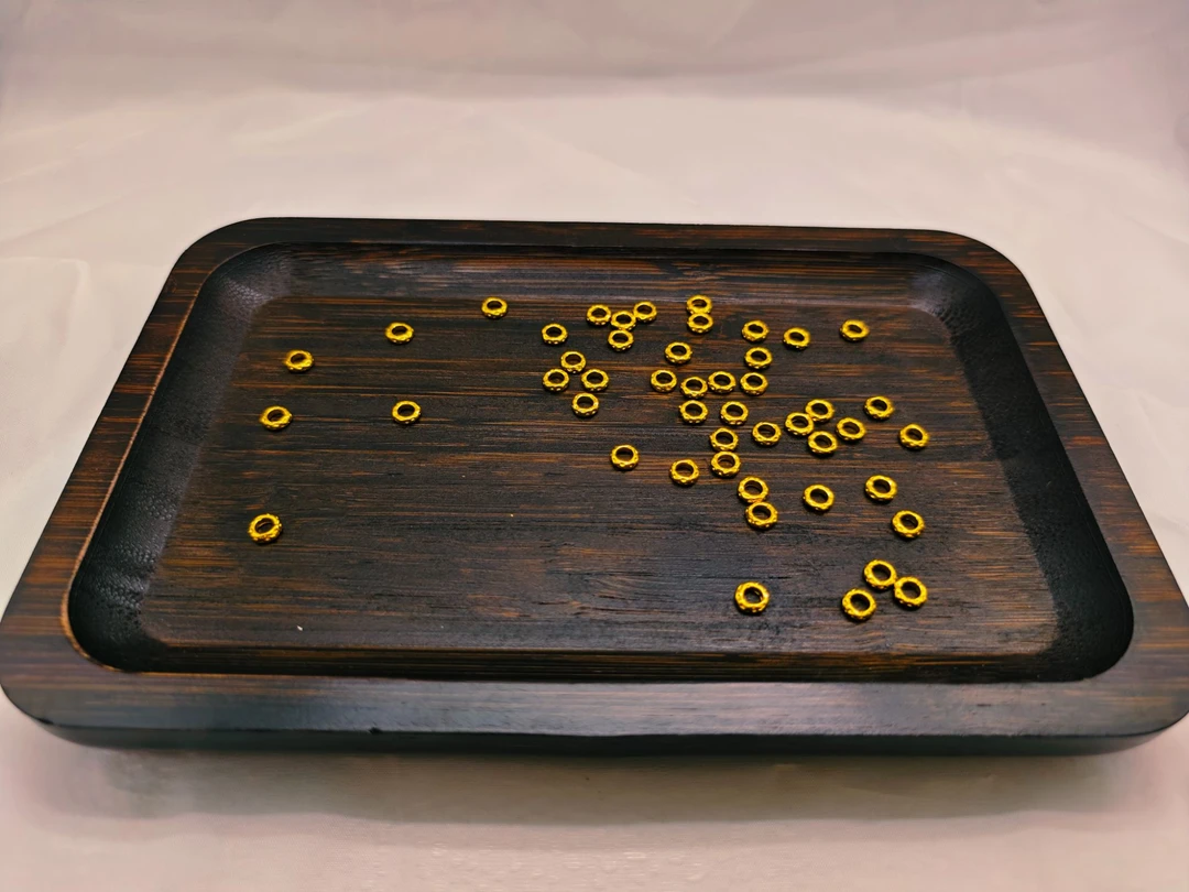 18K金 新中式卡6锤纹盘缠DIY手工编绳手链项链配件