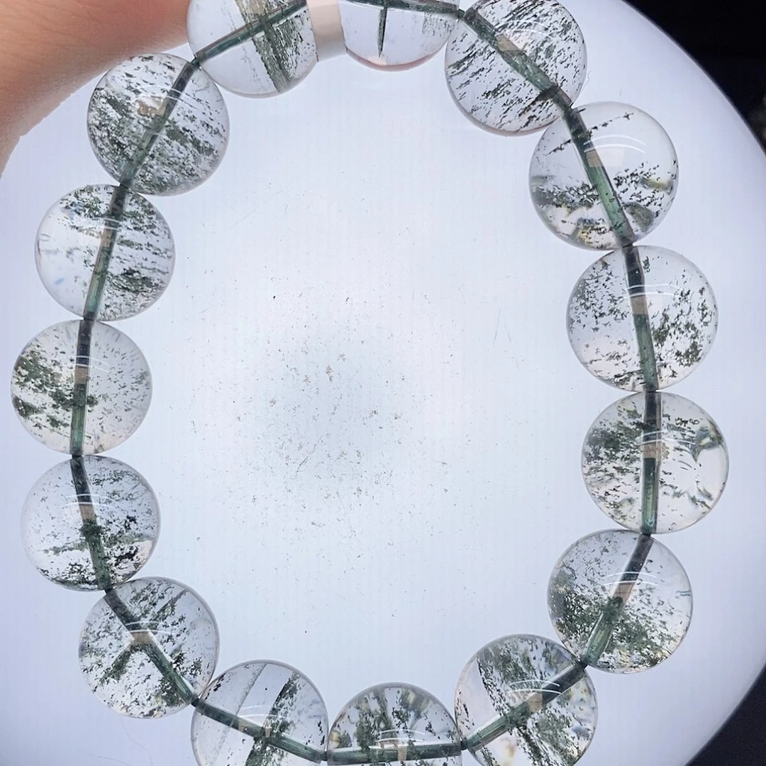 水晶手链未镶嵌28绿幽灵14mm