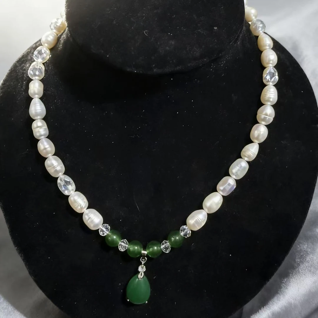 纯铜大理石项链 7-8厘米珍珠项链