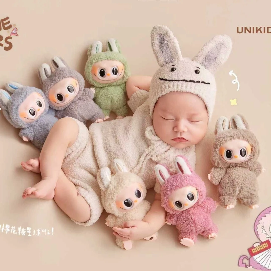 新款拉布布新生儿满月宝宝摄影服装玩偶拍照帽子网红爆款影楼衣