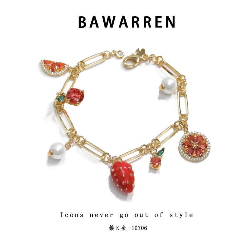 Bawarren 镀K金 美❤ 10706-【草莓橘子】气质轻奢手链
