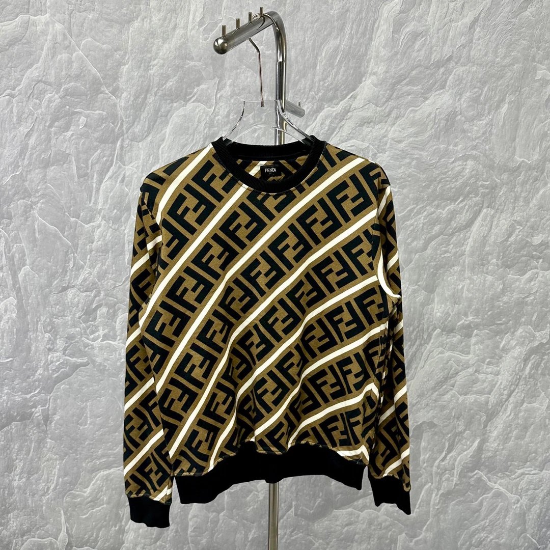 99新 FENDI/芬迪 满印老花圆领卫衣 L码 D18348