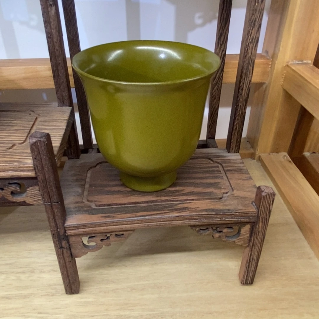 瓷片茶叶末釉铃铛杯微微瑕