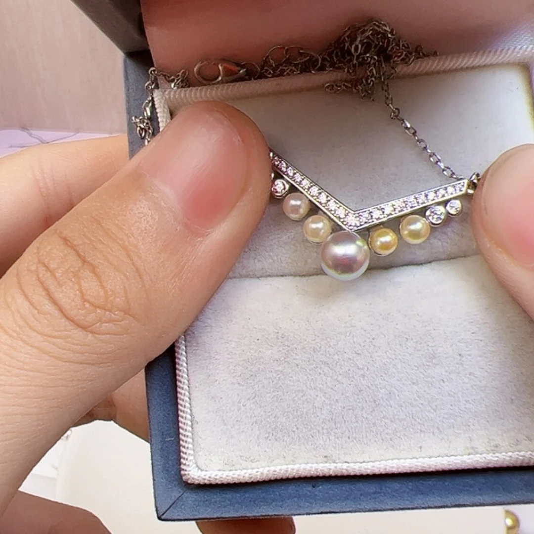 海水珍珠颈饰银S925镶嵌