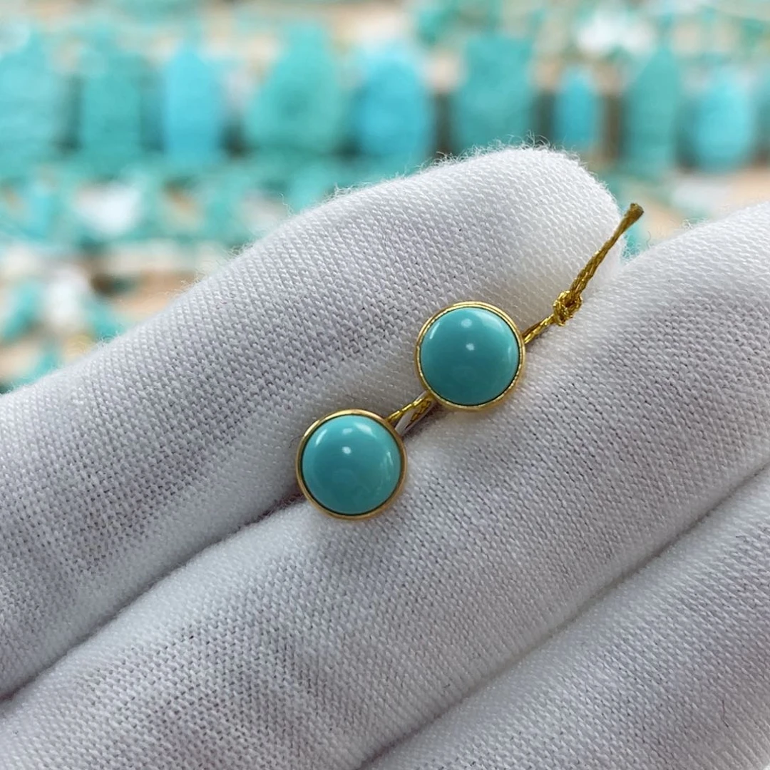 绿松石珠宝奇石18K金镶嵌