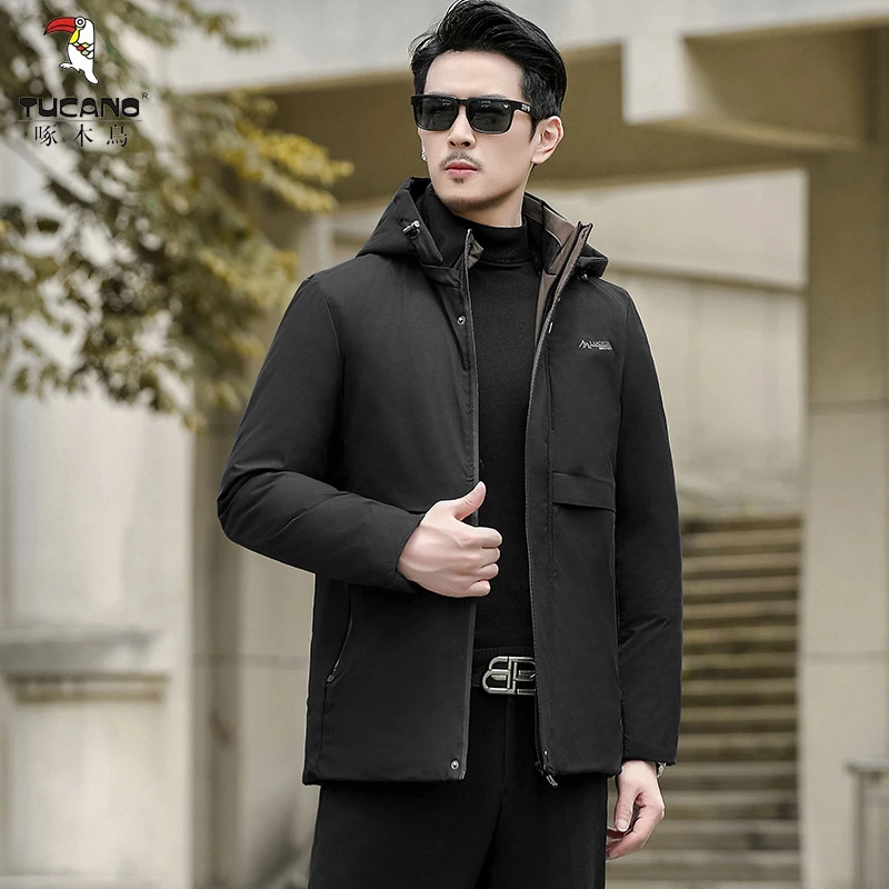 啄木鸟秋冬季中老年加绒棉衣男休闲宽松大码中年爸爸冬装保暖棉服