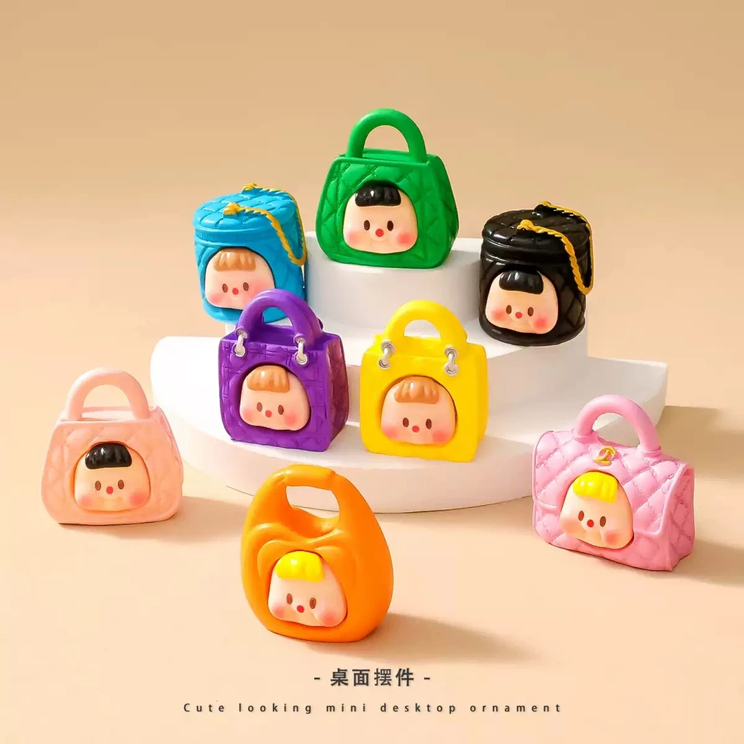 【直播拆】福利款实色多妹小包包DIY树脂摆件