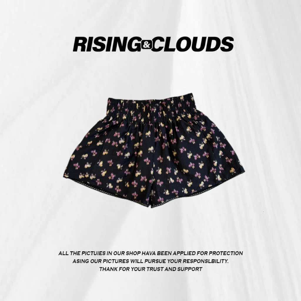 RISING&CLOUDS莎莎【夏花】 显瘦舒适夏季百搭短裤050330