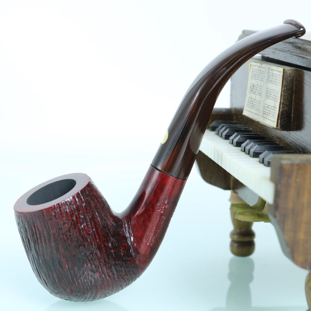 意大利马仕经典金标拉丝福尔摩斯弯入门级手工石楠木烟斗