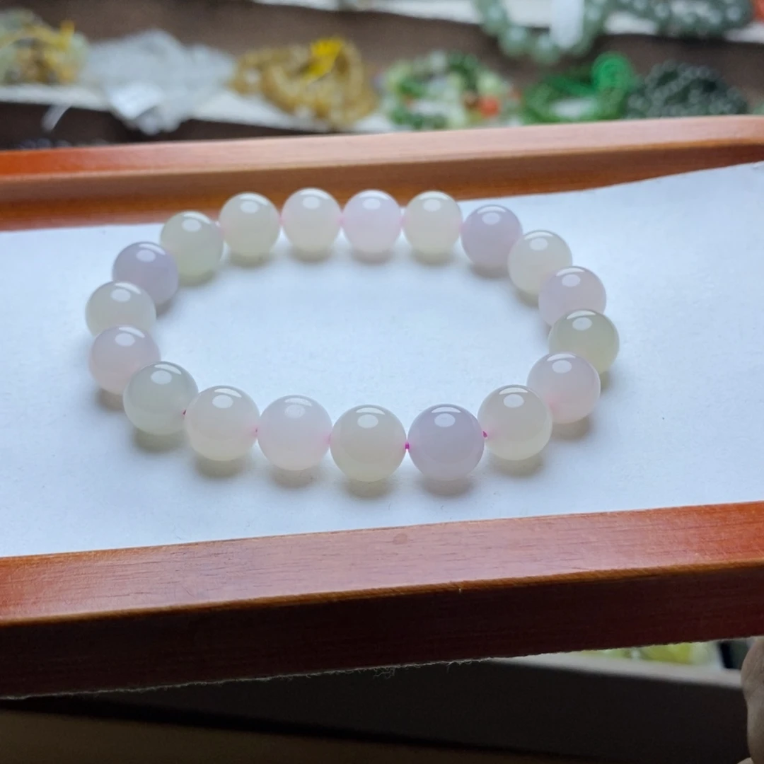 未镶嵌手链和田玉10mm高配马卡龙多宝圆珠