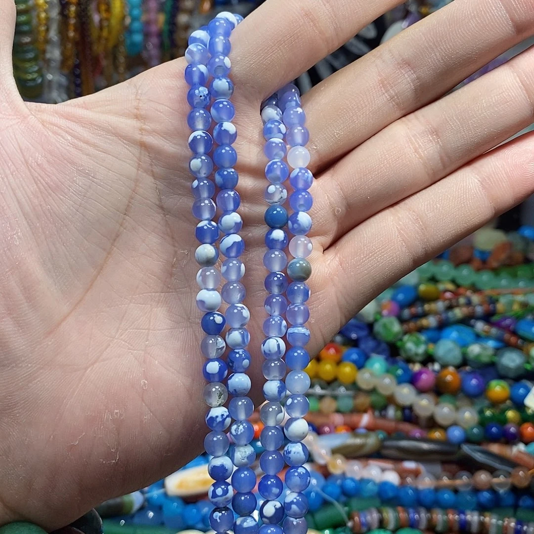 石英质玉未镶嵌，雪花玛瑙6mm，