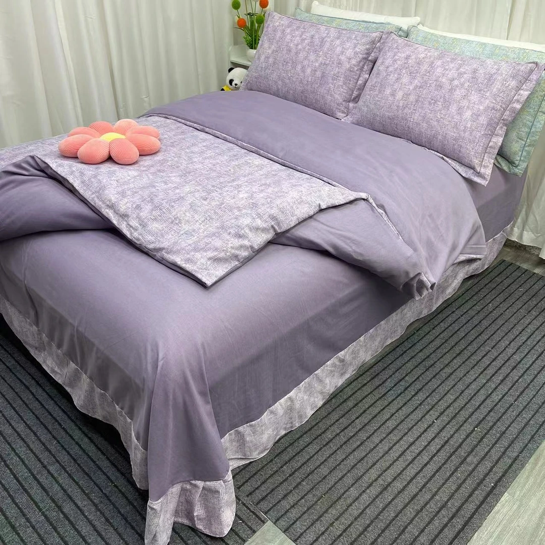 春夏新品纯棉四件套床单被套亲肤柔软加斜纹简约印花厂家直销