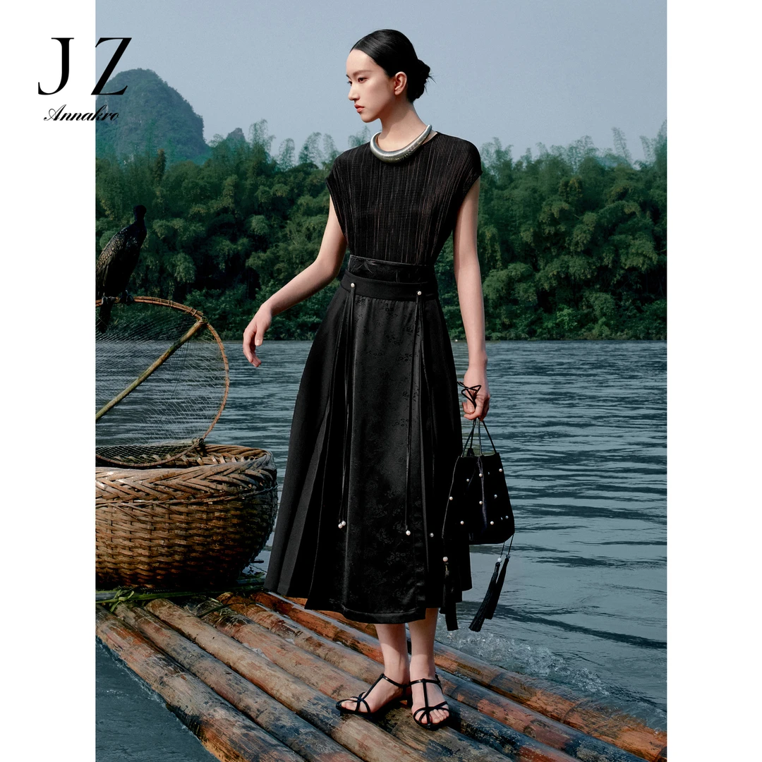 【辛小北专属】玖姿安娜蔻JTEQ20012新中式马面裙改良式半身裙女