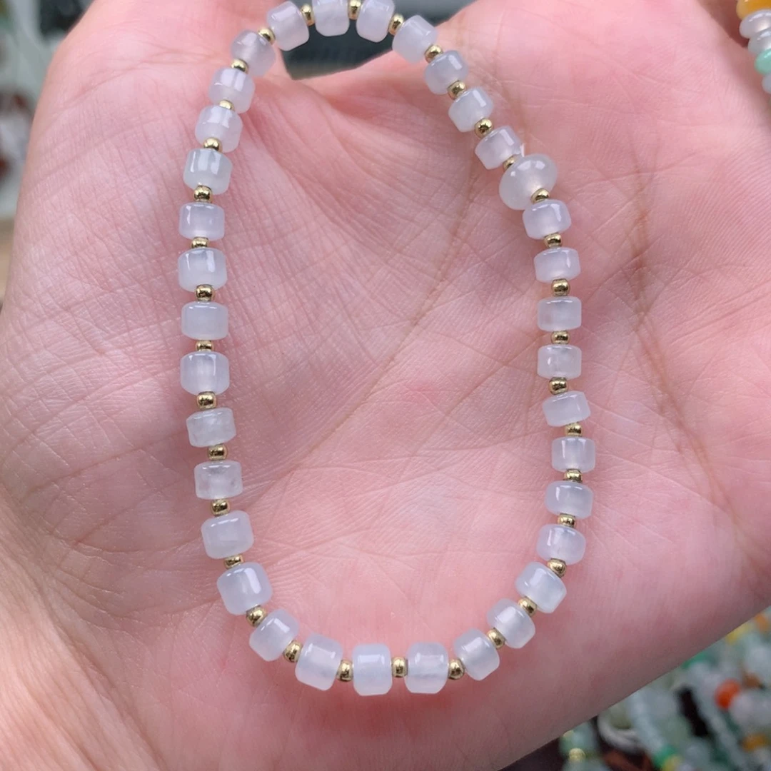 翡翠散珠小桶珠手串