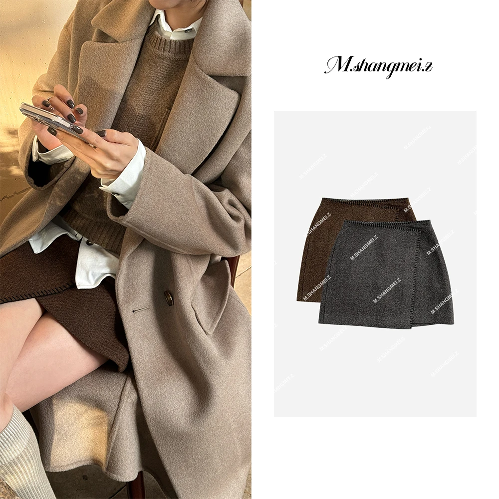 M.SHANGMEI.Z/沐熙美大哥秋冬设计款气质羊毛半裙X101029