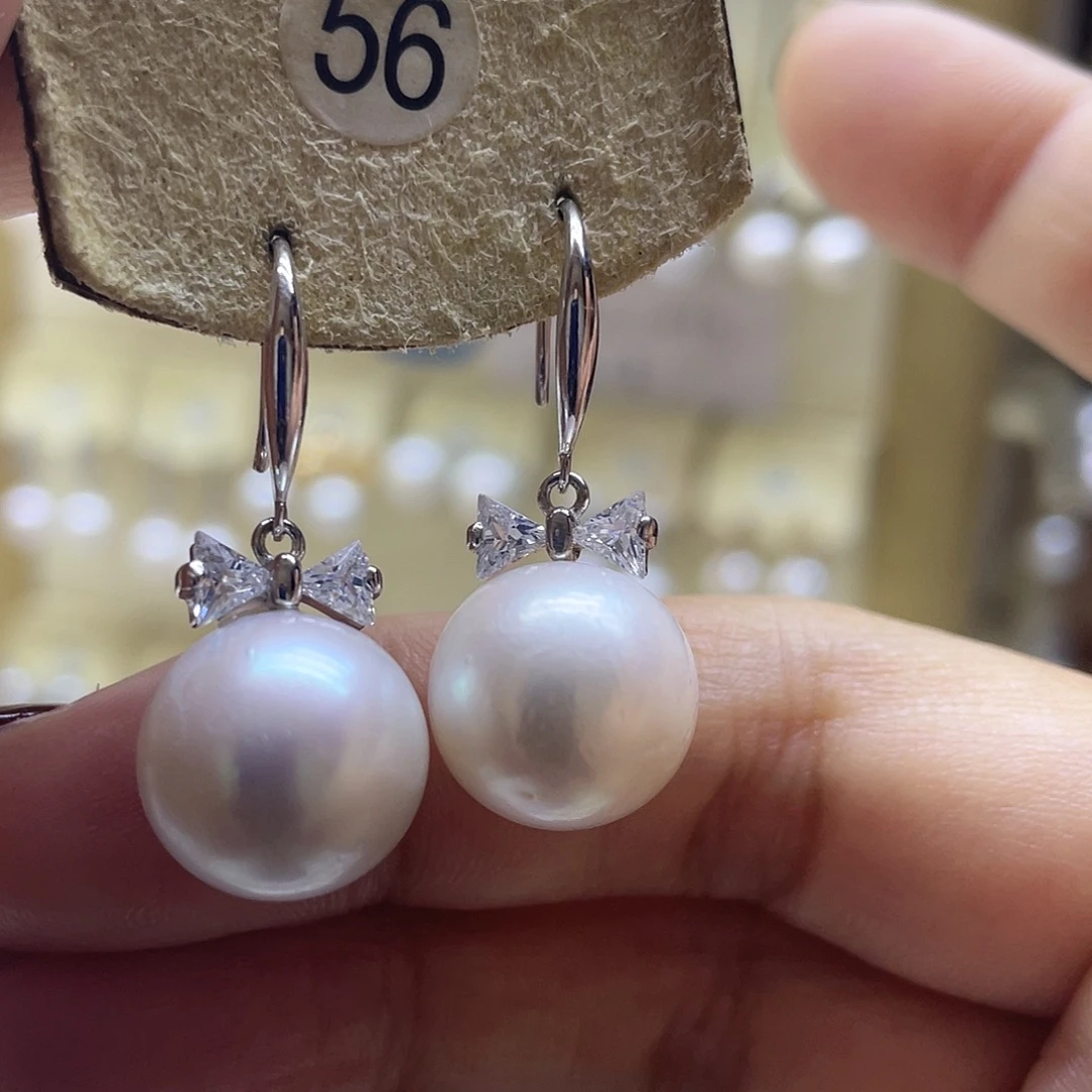淡水珍珠耳饰银S925镶嵌