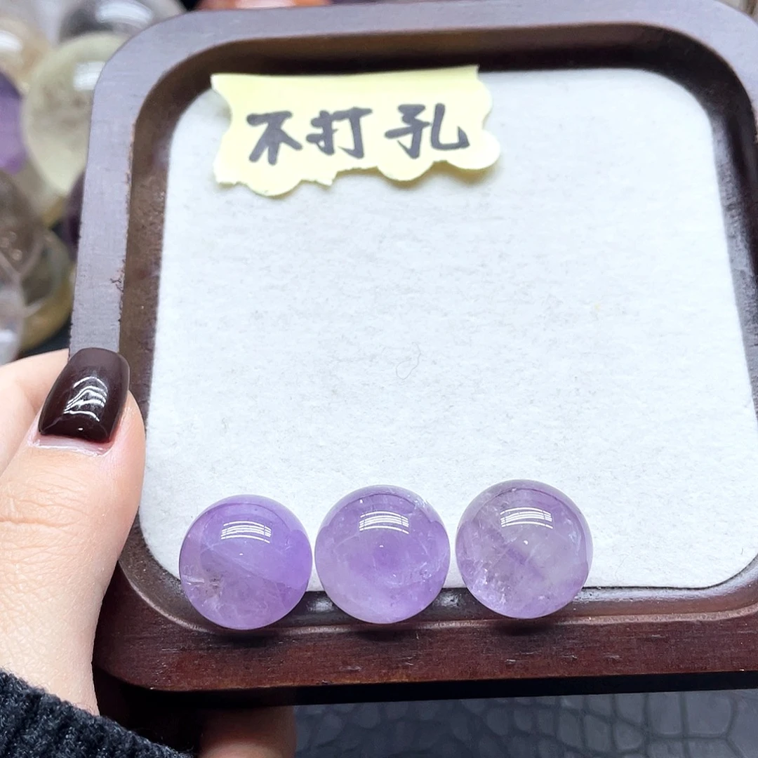 珠宝半成品未镶嵌紫晶19紫水球19mm三颗