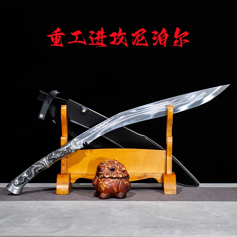 尼泊尔一体长刀清刀唐横刀牛尾刀绣春刀户外车载防身冷兵器未开刃