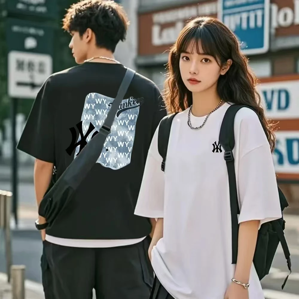 217潮牌T恤男女同款时尚百搭圆领印花t恤短袖前后玻璃Y