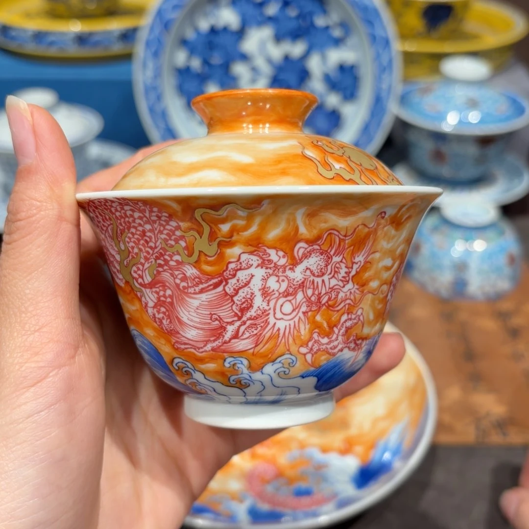 瓷片手工手绘陶瓷茶具