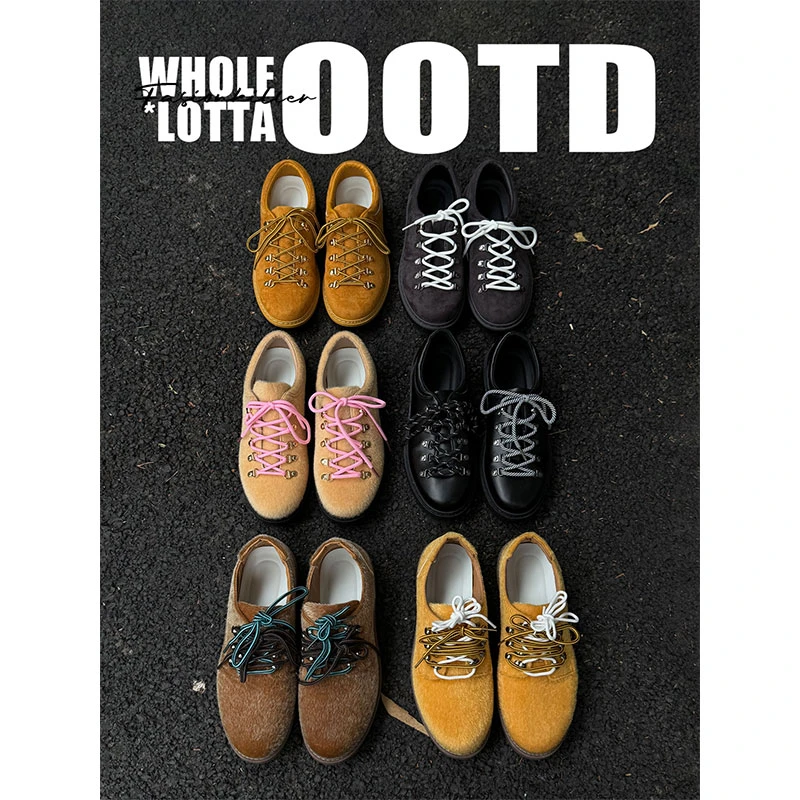 aoyo德比鞋男款圆头黑色工装鞋通勤马丁靴厚底增高休闲皮鞋