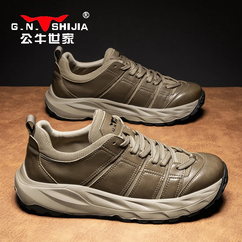 公牛世家2025运动鞋潮鞋秋冬新款工作冬季防水时尚休闲鞋休闲轻便