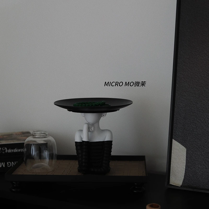 复古女郎美少女帽檐收纳摆件家用摆设轻奢高端高级感玄关餐桌