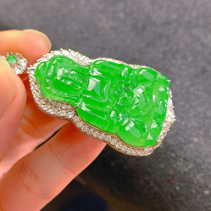 【闪购商品】翡翠银S925镶嵌颈饰翡翠