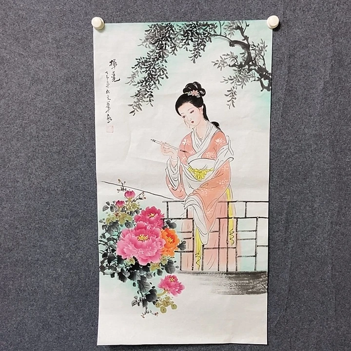 国画三尺仕女图一副