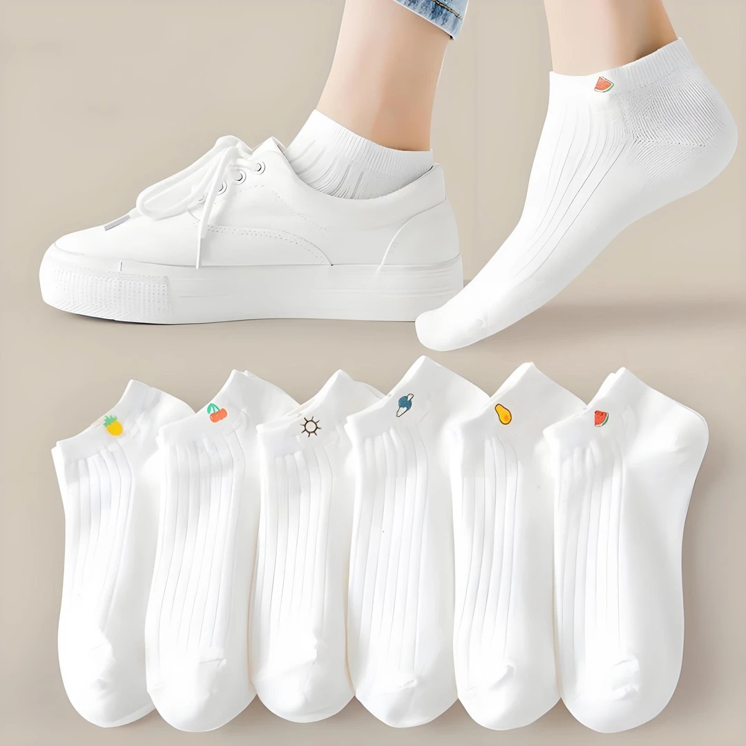 夏季薄款女透气短袜船袜学生白色袜子棉袜防臭白色吸汗