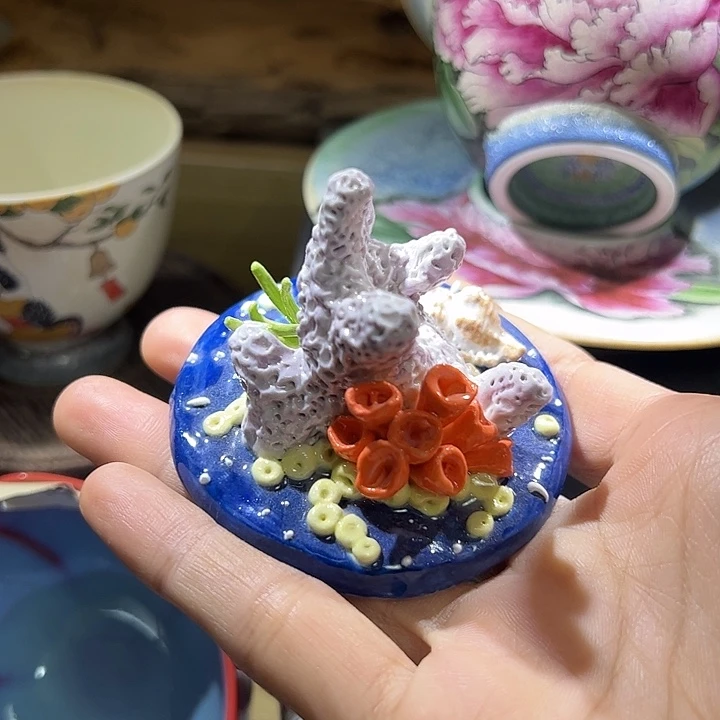 手工珊瑚香插盖置