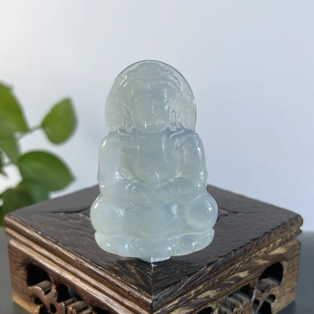 JXA31-108 天然翡翠缅甸A货 正装观音