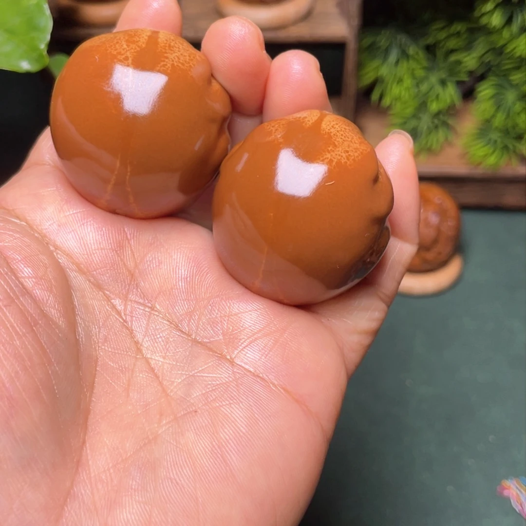 把件橄榄核狗一对