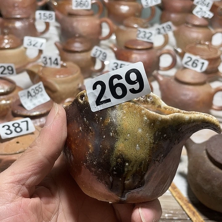 银***星纯手工捏制柴烧茶具