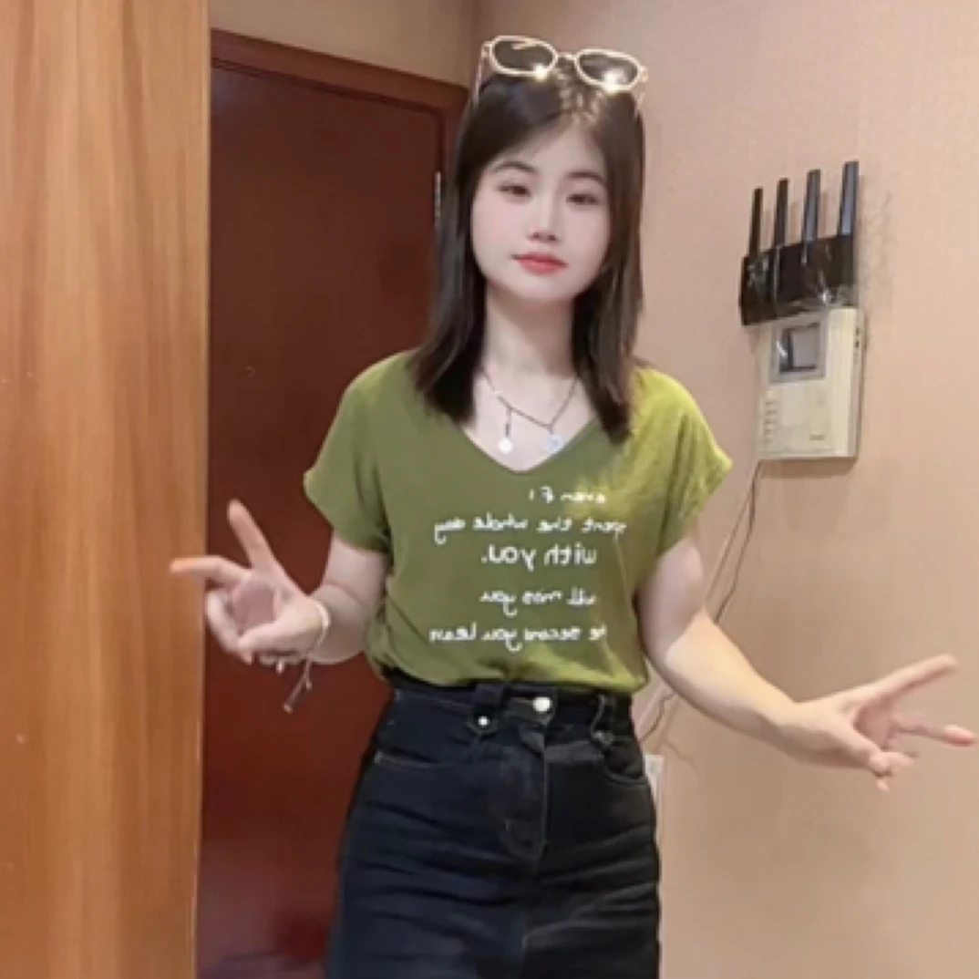 新款心机镂空设计感短袖4448上衣显瘦气质洋气夏季