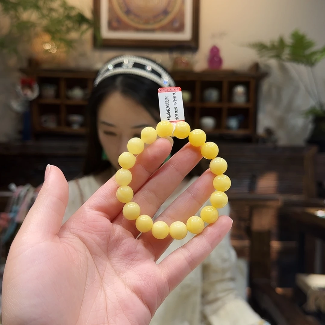 蜜蜡未镶嵌手串10mm 蜜蜡素串