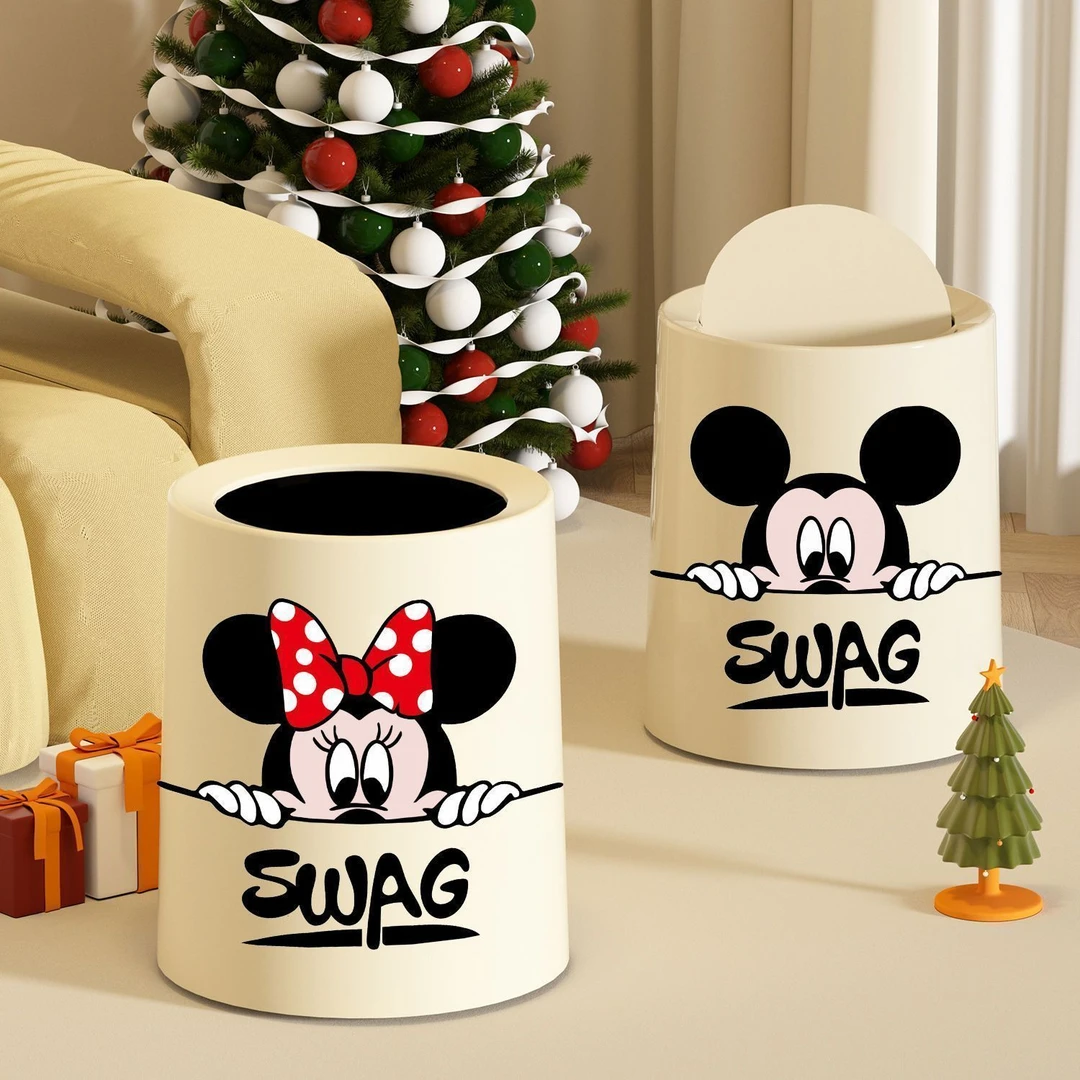 创意米奇垃圾桶家用新款客厅现代简约网红卫生间厕所卧室厨房ins