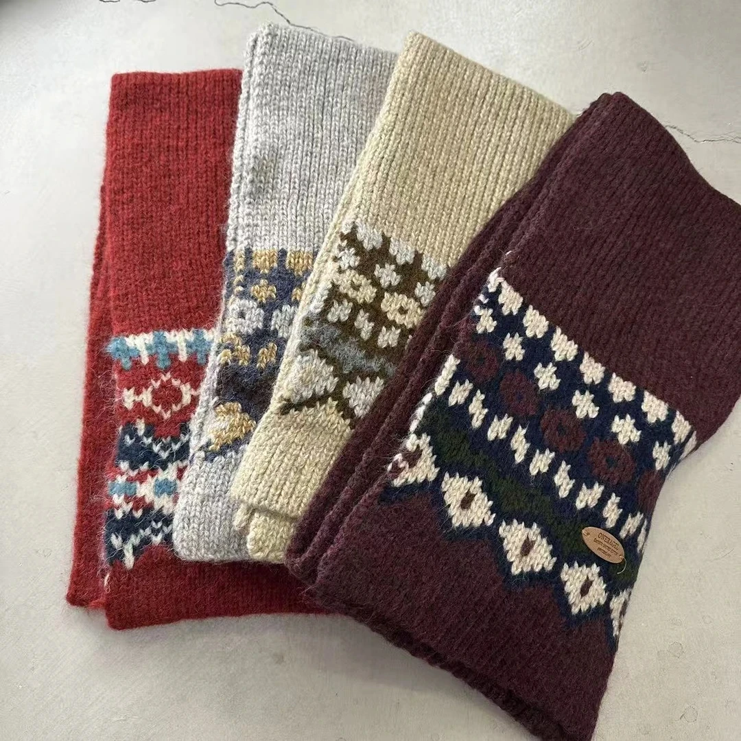 大禾选品：复古费尔岛风针织围巾秋冬韩系保暖男女通用