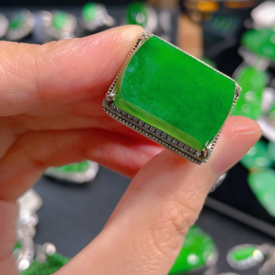 翡翠银S925镶嵌吊坠(不含链)