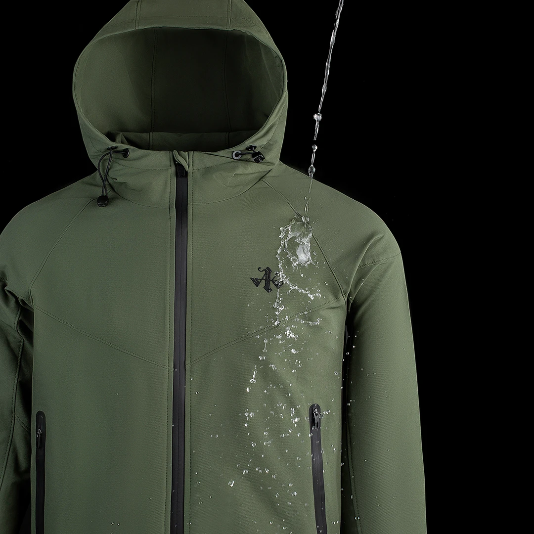 简纳曼克高端冲锋衣男士秋冬季时尚轻奢户外防风修身连帽夹克外套