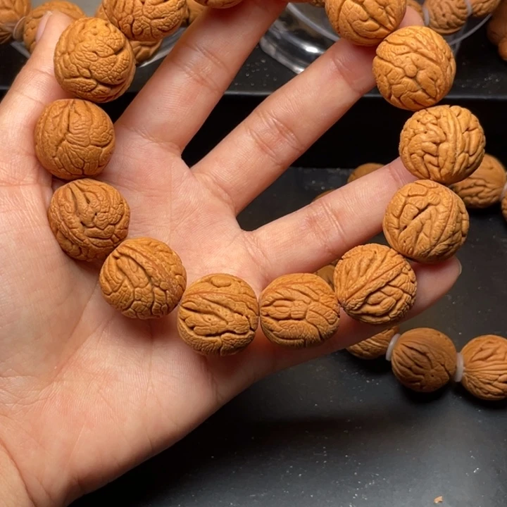 桃核手串金丝龙珠20