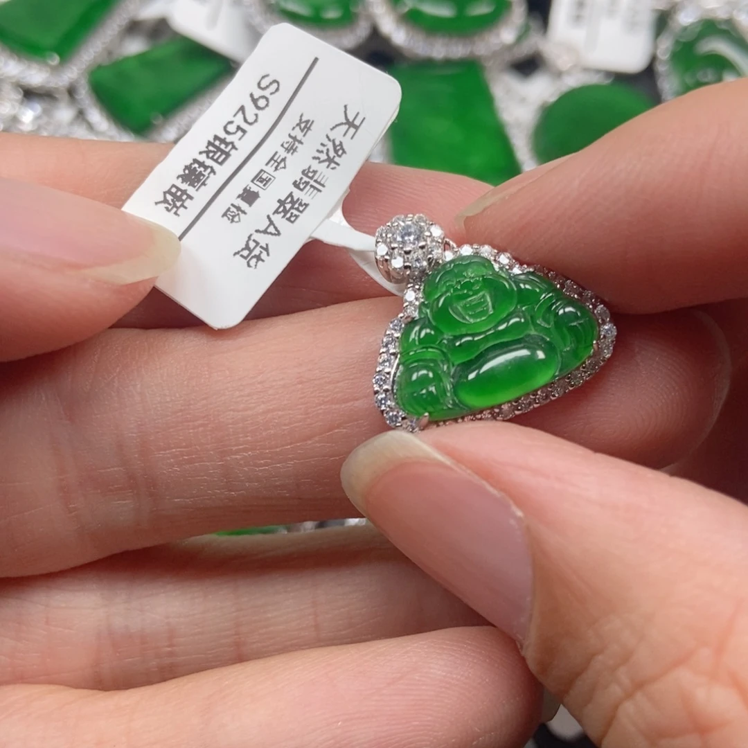 翡翠银S925镶嵌颈饰