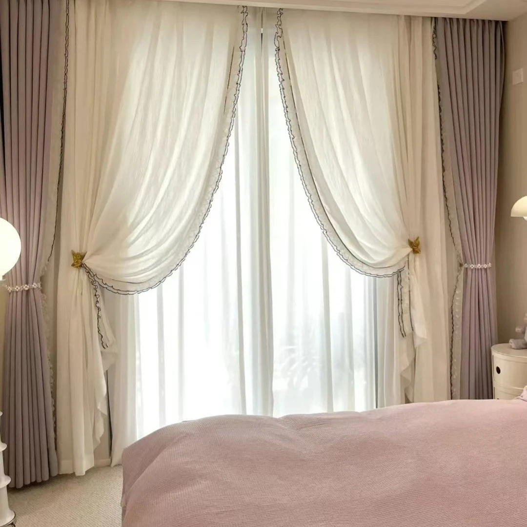 雪尼尔法式复古提花遮光客厅卧室成品窗帘