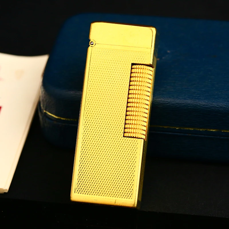 d家镀金小麦穗纹二代充气打火机原盒包装经典复古实用男士收藏