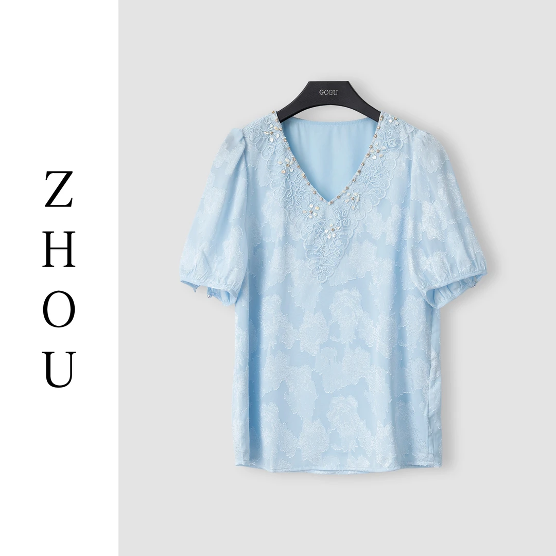 （周哥甄选）蓝色上衣-23301