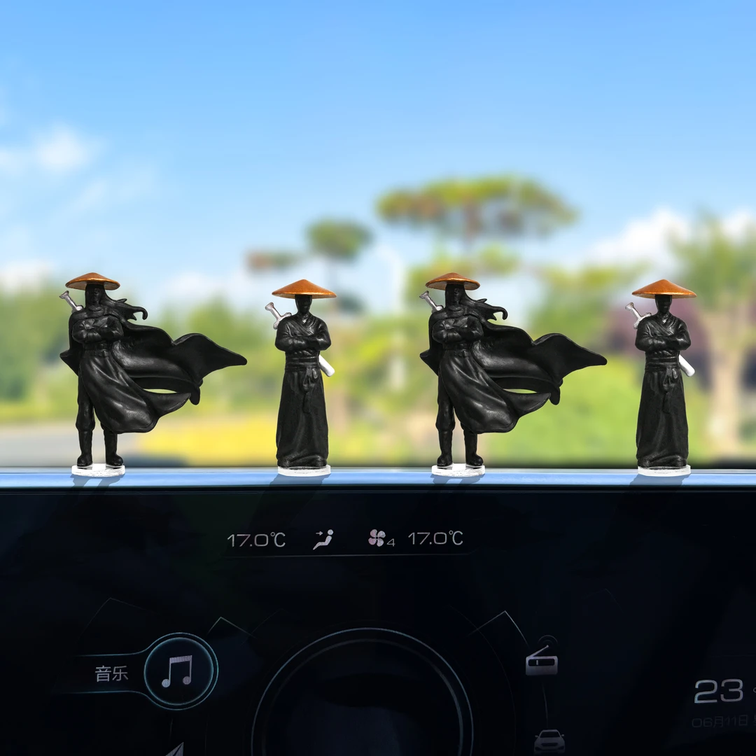 古风武侠客汽车中控台摆件车载饰品摆件个性创意显示屏电动车内饰