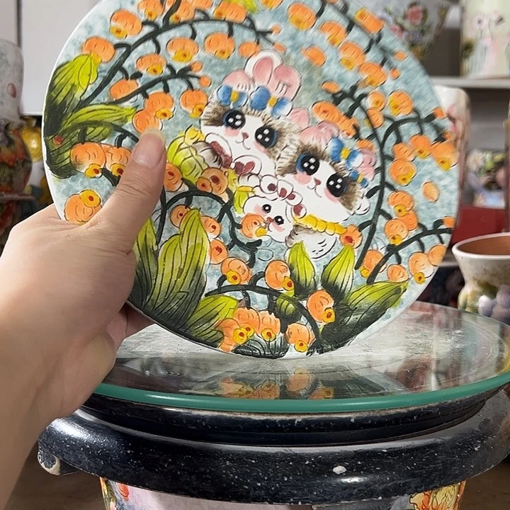 ****糖景德镇手绘花盆幸运花盆